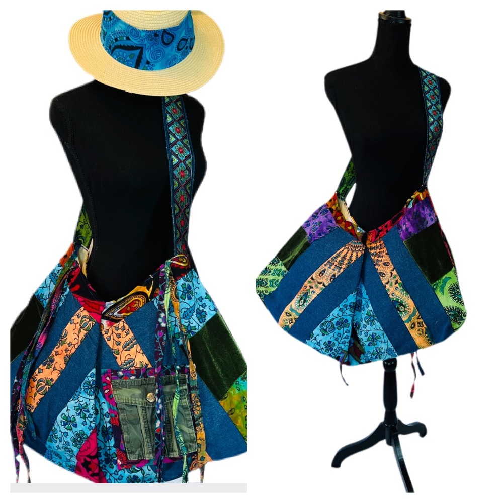 Crossbody Patchwork Boho Bag, Boho Shoulder Bag